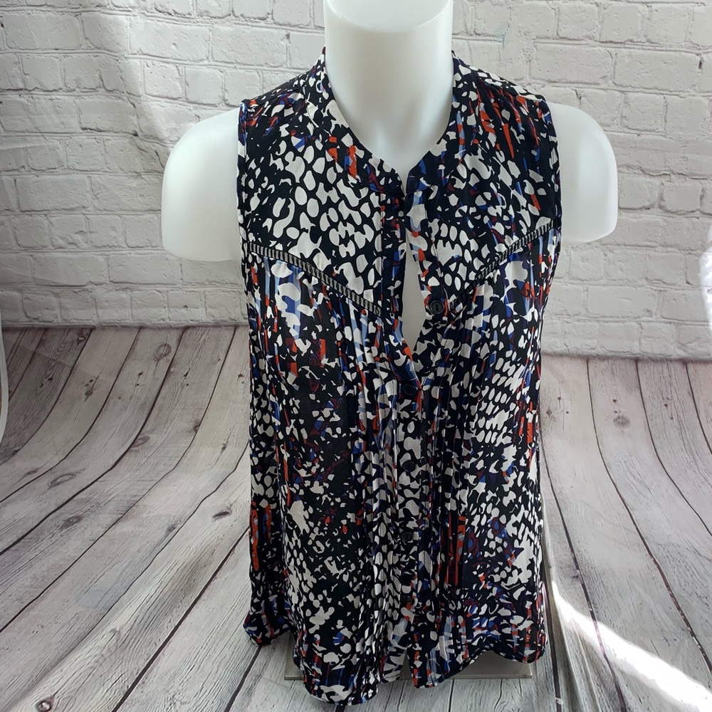 Parker 100% Silk Abstract Tank Top - Picture 2 of 7
